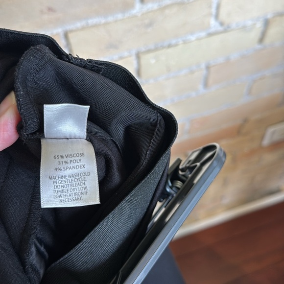 Ecru Black Straight Leg Pants Minimalist Design - Picture 4 of 4